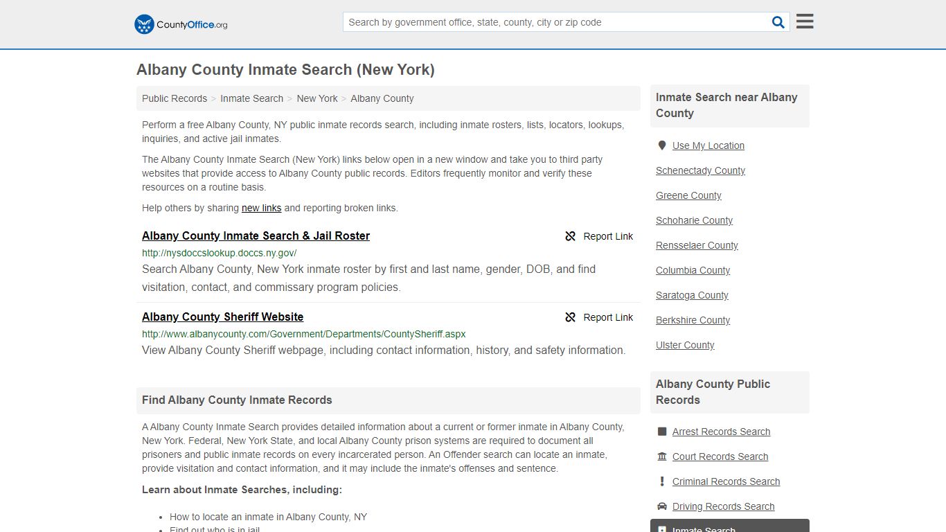 Inmate Search - Albany County, NY (Inmate Rosters & Locators)