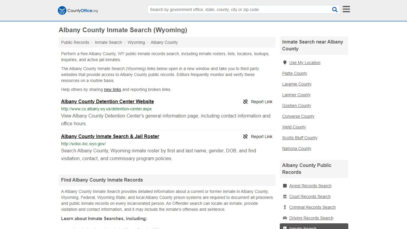 Inmate Search - Albany County, WY (Inmate Rosters & Locators)